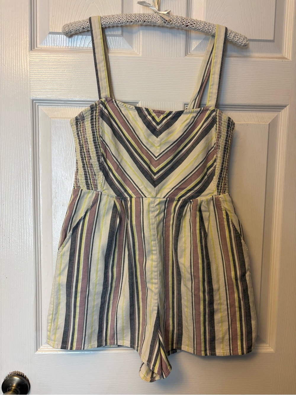 Volcom Stone Beach Multi-Color Striped Romper
